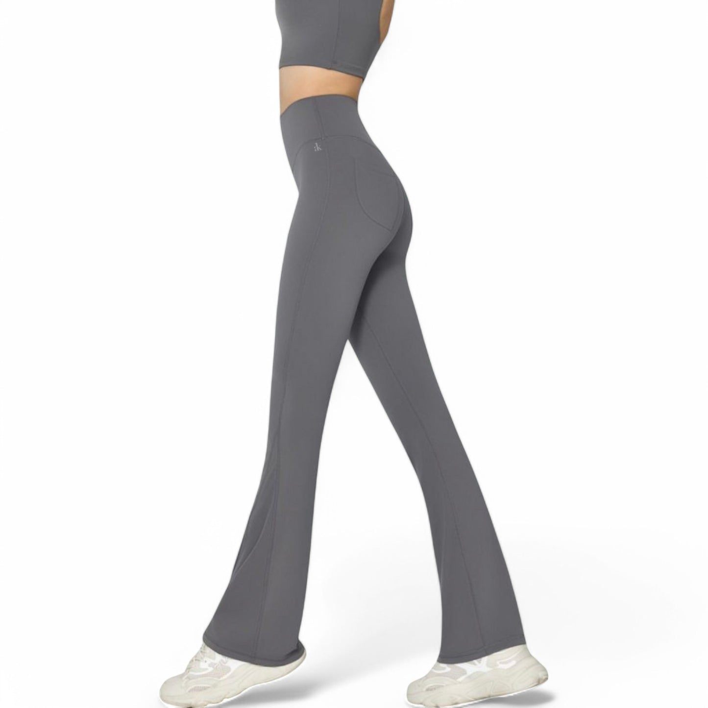 Anna-Kaci Women's High-Waist Flared Leggings with Stretch Fabric and Contoured Fit