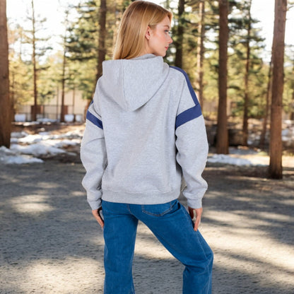 Anna-Kaci Women's Oversized Hoodie with Contrast Shoulder Stripes
