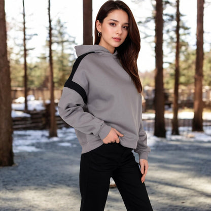 Anna-Kaci Women's Oversized Hoodie with Contrast Shoulder Stripes