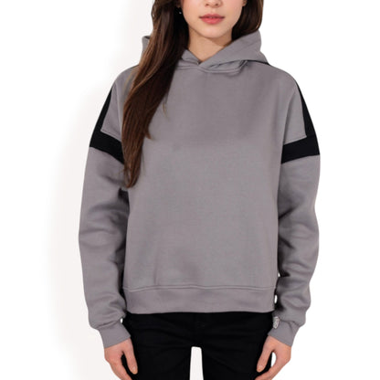 Anna-Kaci Women's Oversized Hoodie with Contrast Shoulder Stripes