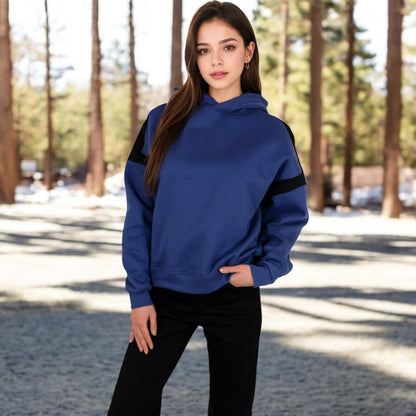 Anna-Kaci Women's Oversized Hoodie with Contrast Shoulder Stripes