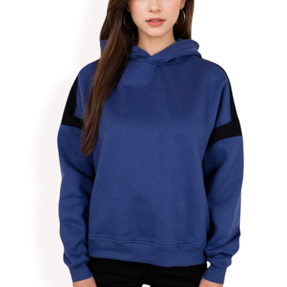 Anna-Kaci Women's Oversized Hoodie with Contrast Shoulder Stripes