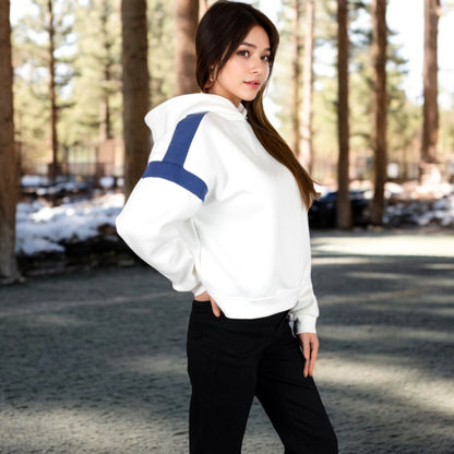 Anna-Kaci Women's Oversized Hoodie with Contrast Shoulder Stripes