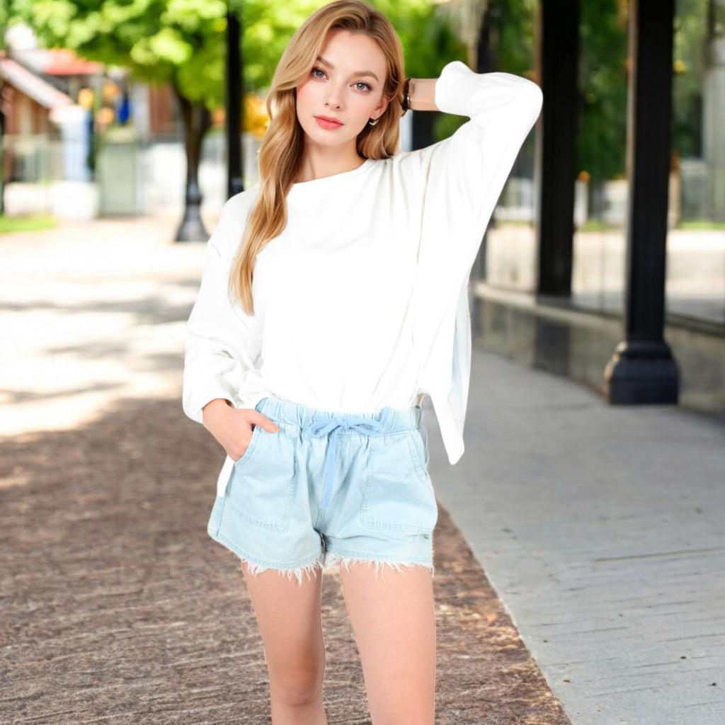 Anna-Kaci Women's Oversized Long Sleeve Pullover Sweatshirt with Drop Shoulders and Side Slits