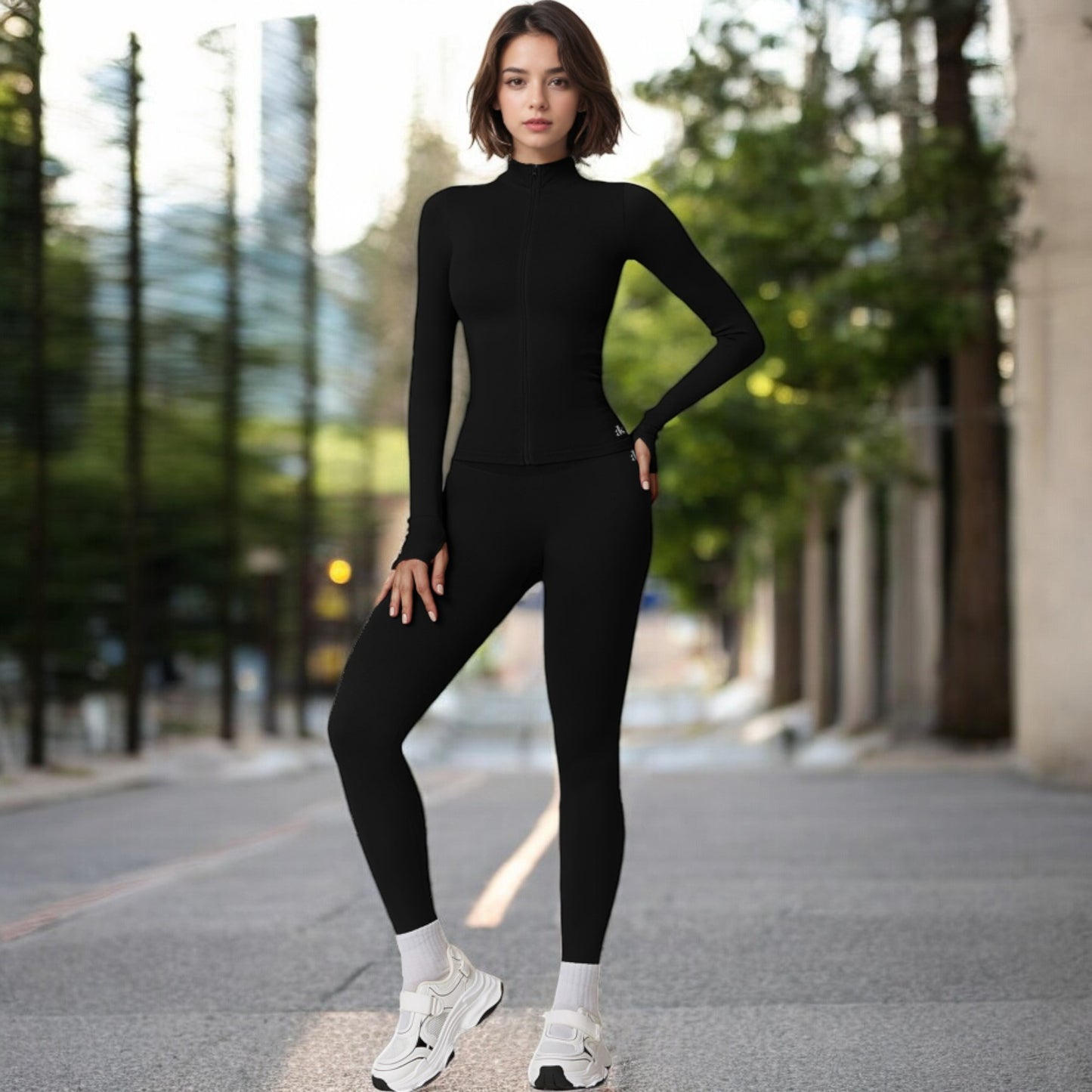 Anna-Kaci Women's Long Sleeve Zip-Up Activewear Jacket