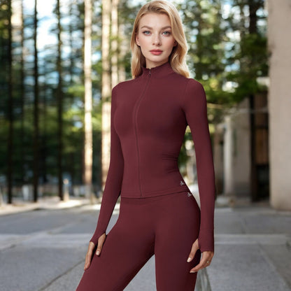 Anna-Kaci Women's Long Sleeve Zip-Up Activewear Jacket