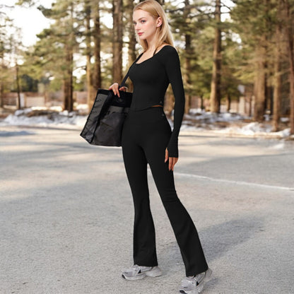 Anna-Kaci Women's Long Sleeve Zip-Up Top with Thumbholes