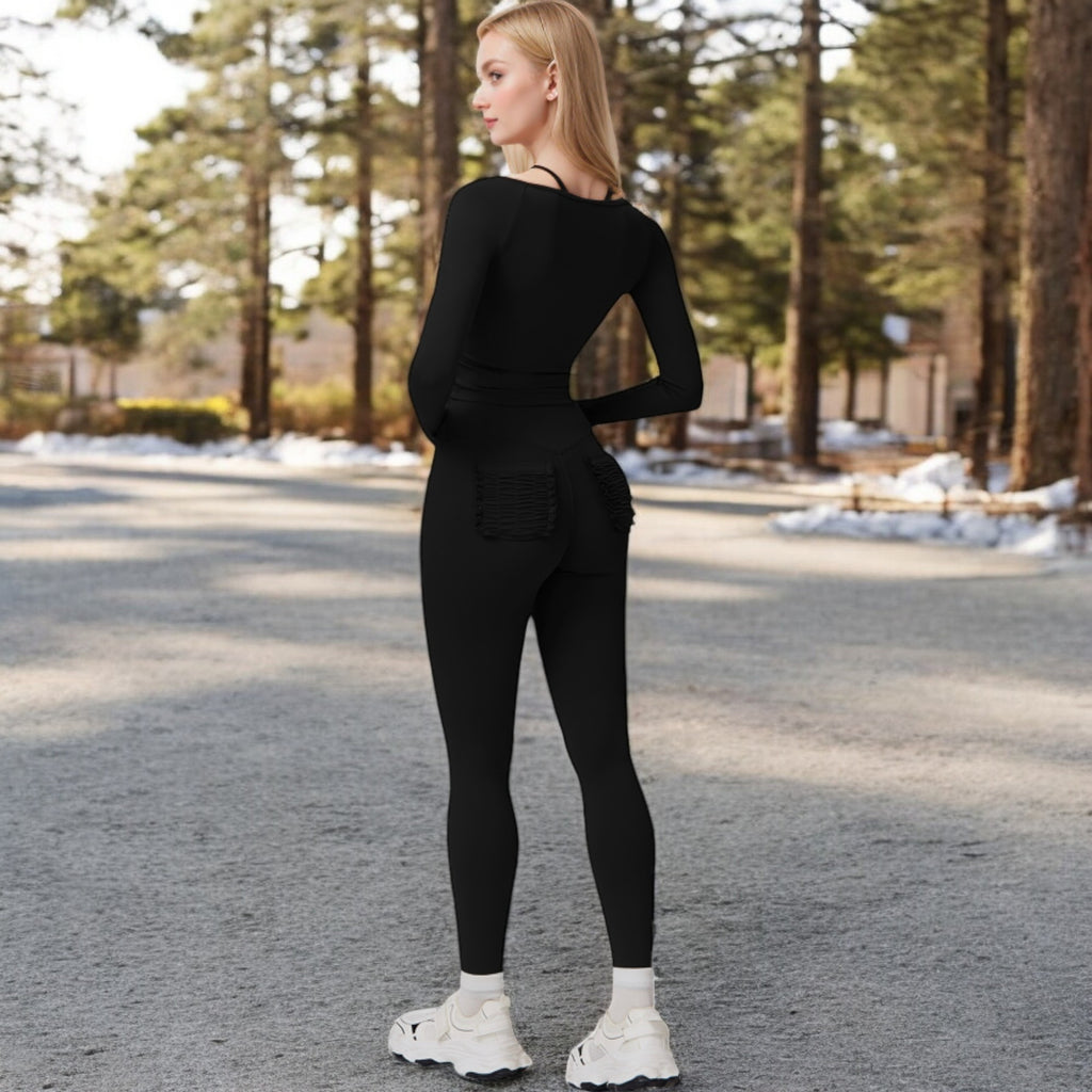 Anna-Kaci Women's Long Sleeve Zip-Up Top with Thumbholes