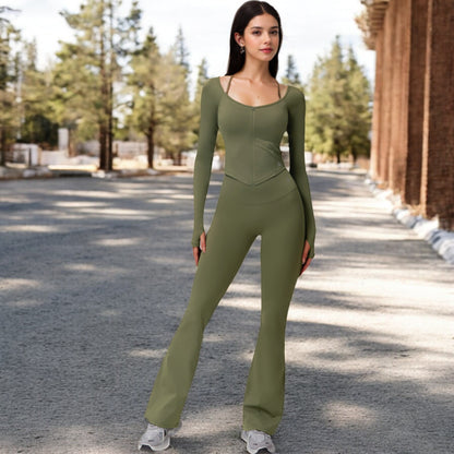 Anna-Kaci Women's Long Sleeve Zip-Up Top with Thumbholes