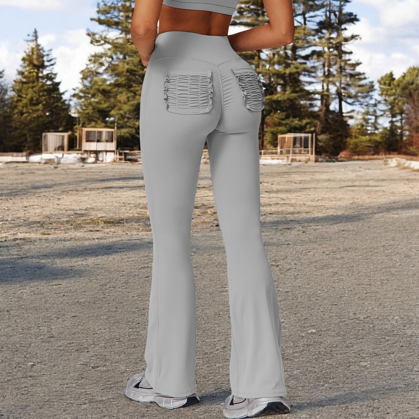 Anna-Kaci Women's High Waist Flared Leg Yoga Pants