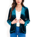 Anna-Kaci Women's Velvet Blazer With Notch Collar And Front Pockets