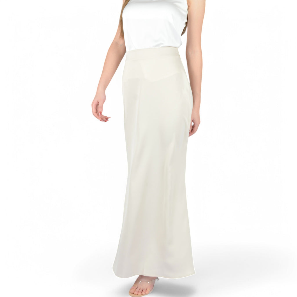 Anna-Kaci Women's Satin Maxi Skirt With High Waist And Flowing A-Line Design