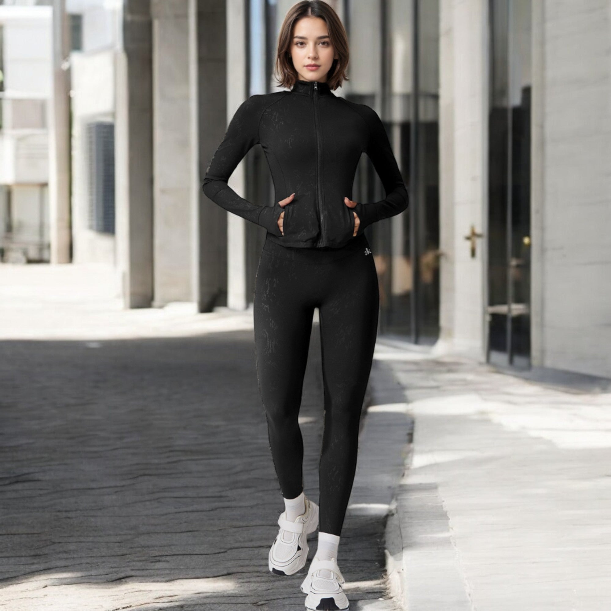 Anna-Kaci Women's High Waist Seamless Leggings with Subtle Textured Pattern