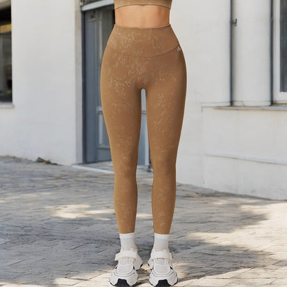 Anna-Kaci Women's High Waist Seamless Leggings with Subtle Textured Pattern