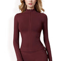 Anna-Kaci Women's Long Sleeve Full Zip Sports Jacket with High Collar and Slim Fit Design