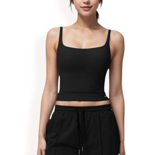 Anna-Kaci Women's Square Neck Sleeveless Tank Top with Stretch Fit