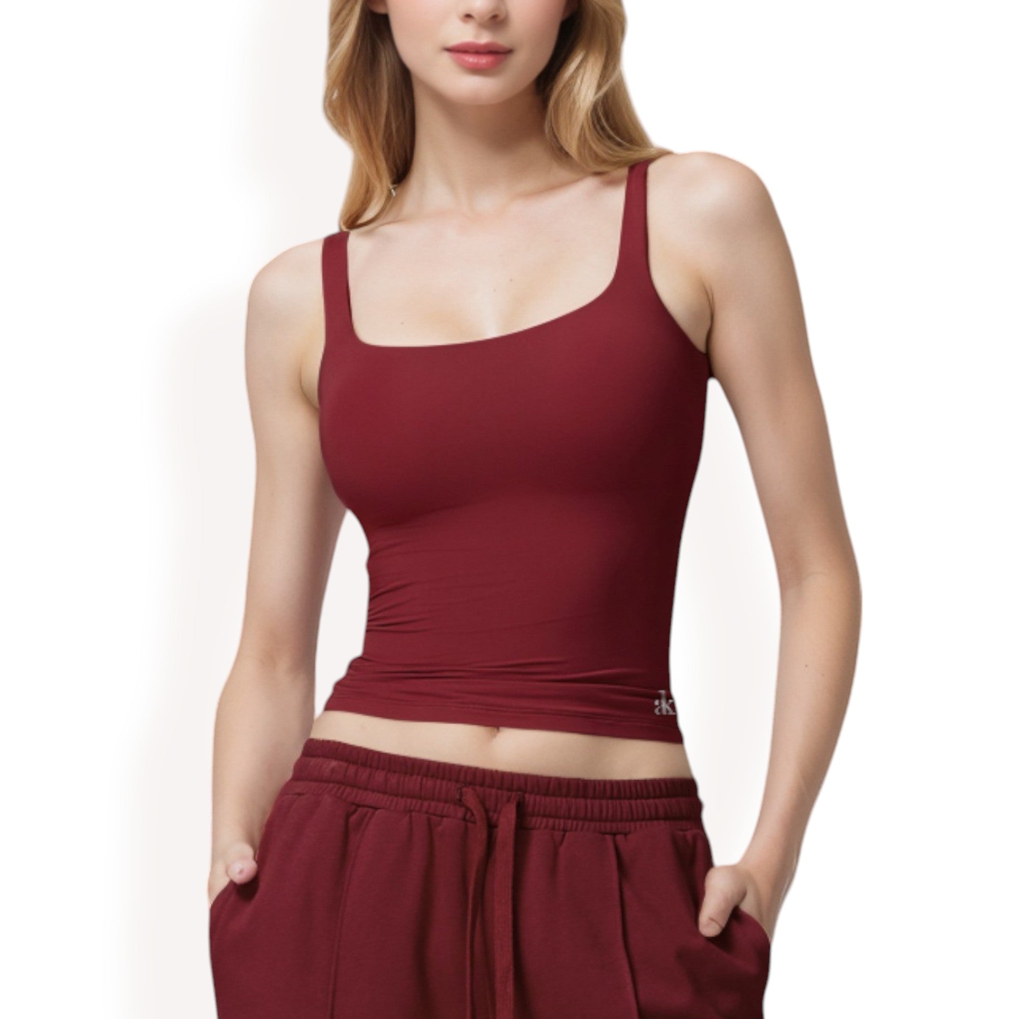 Anna-Kaci Women's Square Neck Sleeveless Tank Top with Stretch Fit