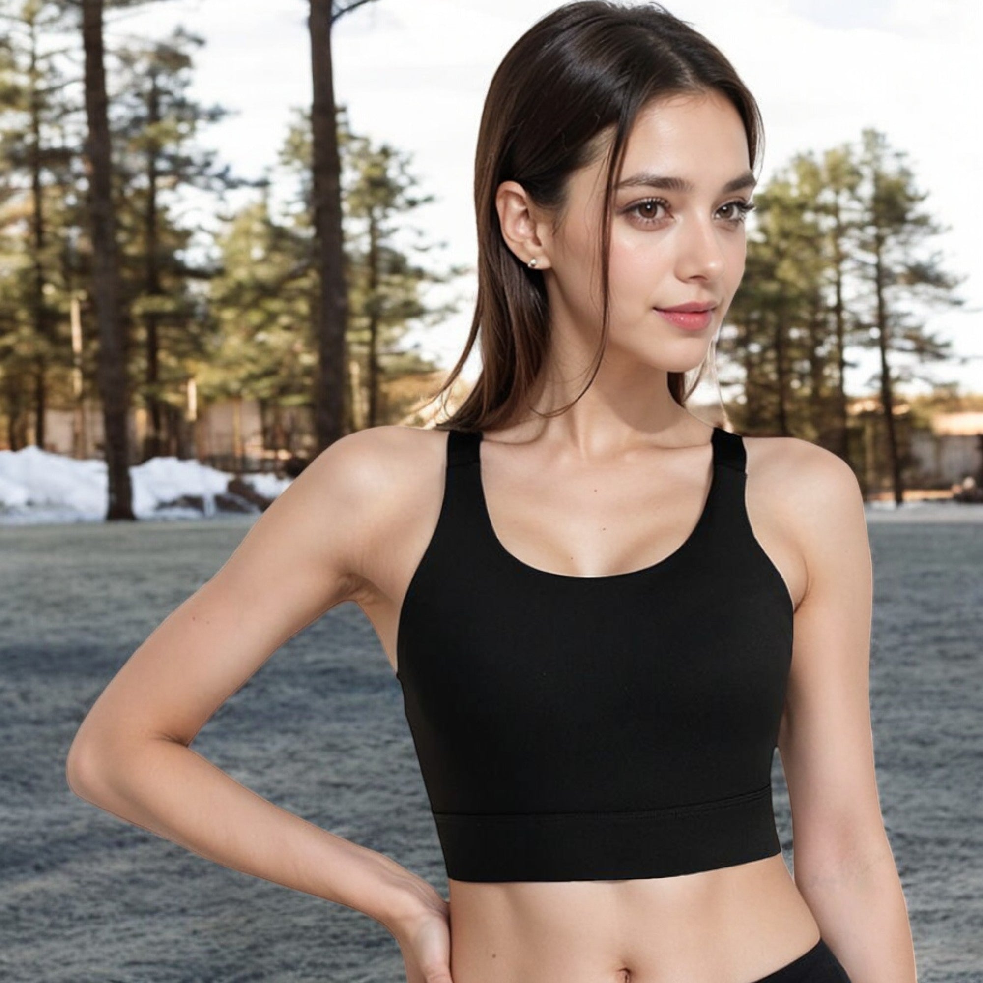 Anna-Kaci Women's Racerback Sports Bra with Supportive Stretch Fabric
