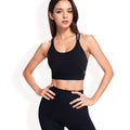 Anna-Kaci Women's Ribbed Seamless Sports Bra with Crisscross Back