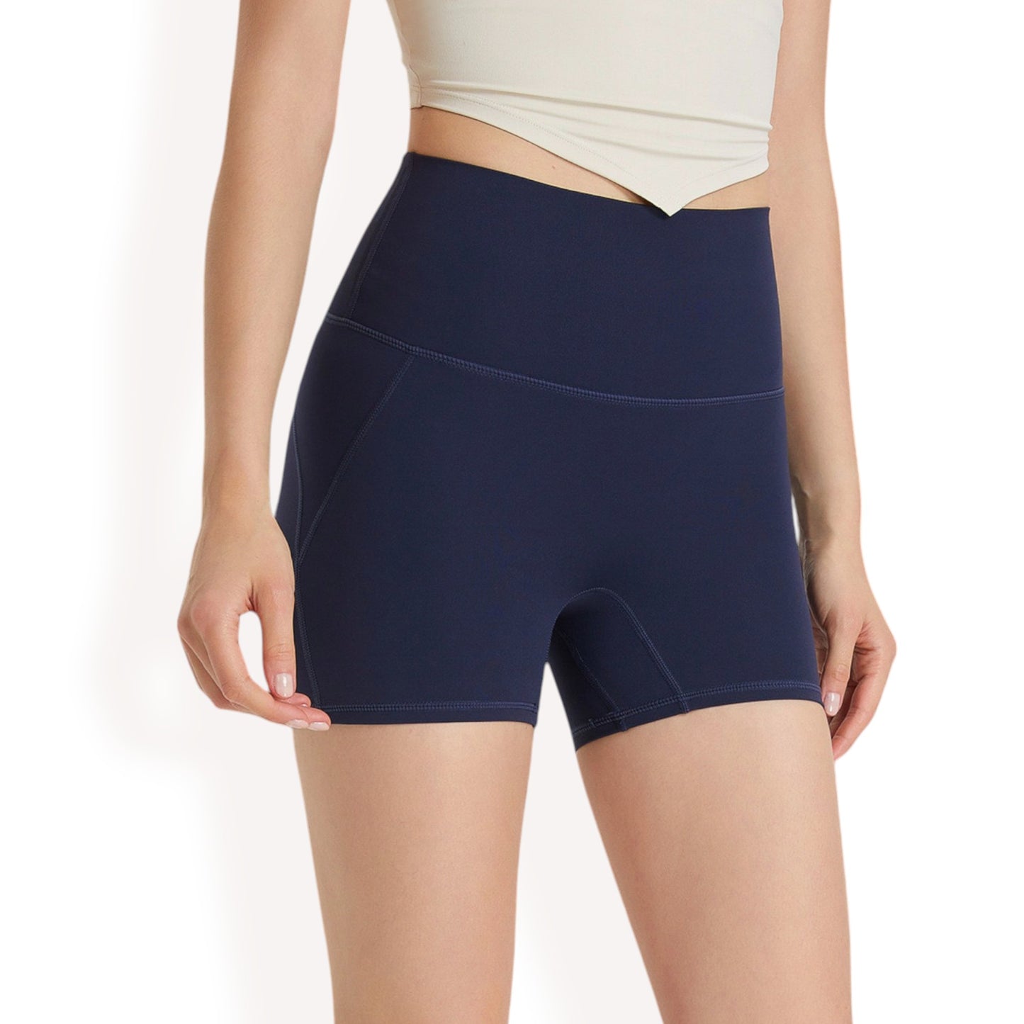 Anna-Kaci Women's High-Waisted Active Biker Shorts with Seamless Design
