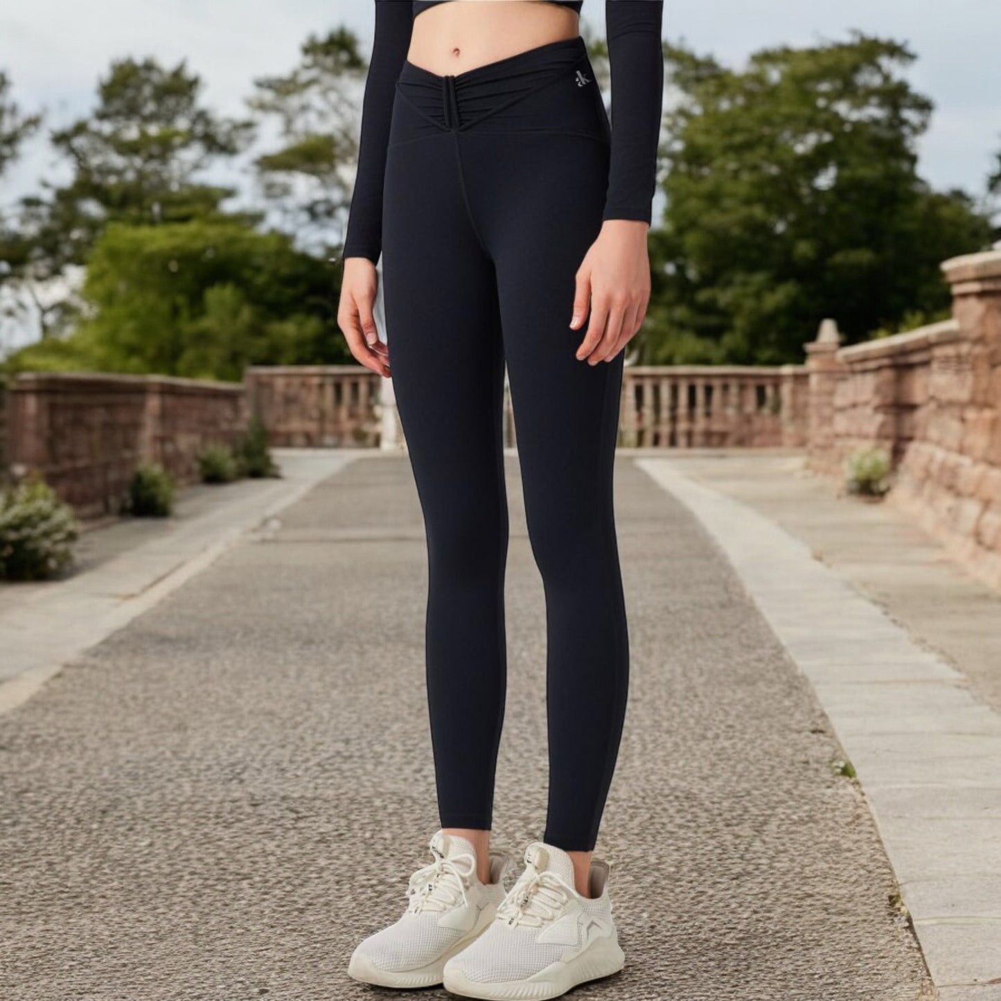 Anna-Kaci Women's High-Waist Twist Detail Full-Length Leggings