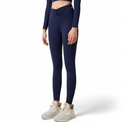 Anna-Kaci Women's High-Waist Twist Detail Full-Length Leggings
