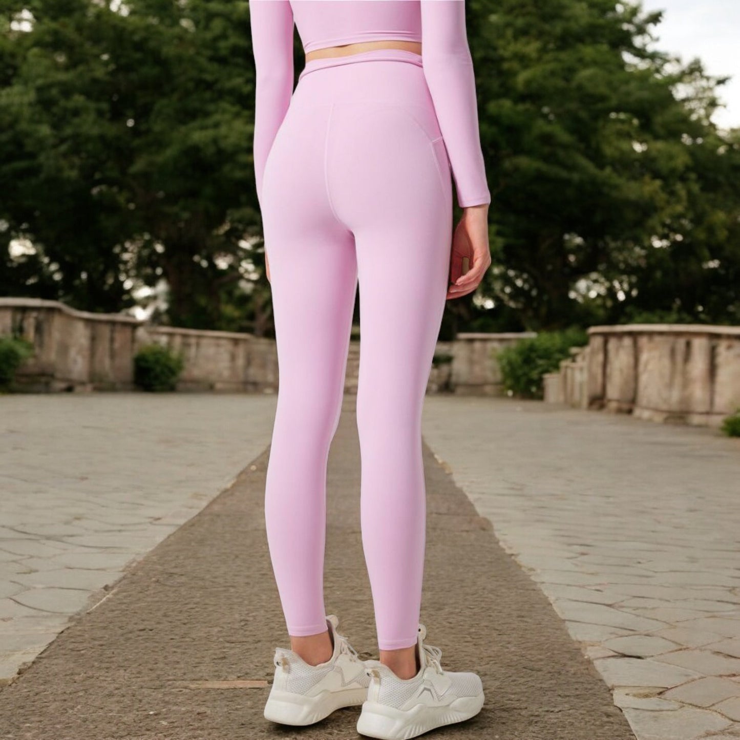 Anna-Kaci Women's High-Waist Twist Detail Full-Length Leggings