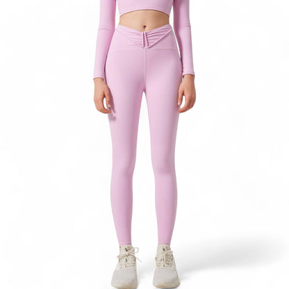 Anna-Kaci Women's High-Waist Twist Detail Full-Length Leggings