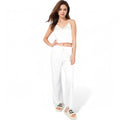 Anna-Kaci Women's Lace Trim Ribbed Knit Pajama Set with Adjustable Drawstring