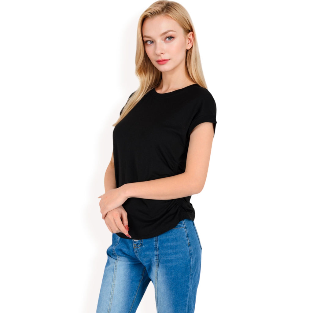 Anna-Kaci Women's Short Sleeve Crew Neck Relaxed Fit Casual Tee
