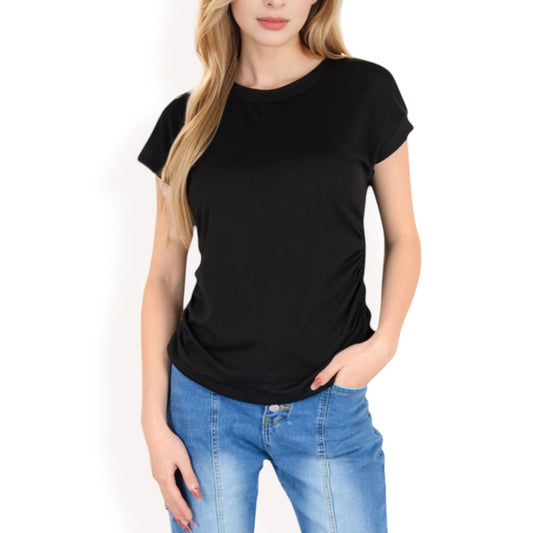 Anna-Kaci Women's Short Sleeve Crew Neck Relaxed Fit Casual Tee