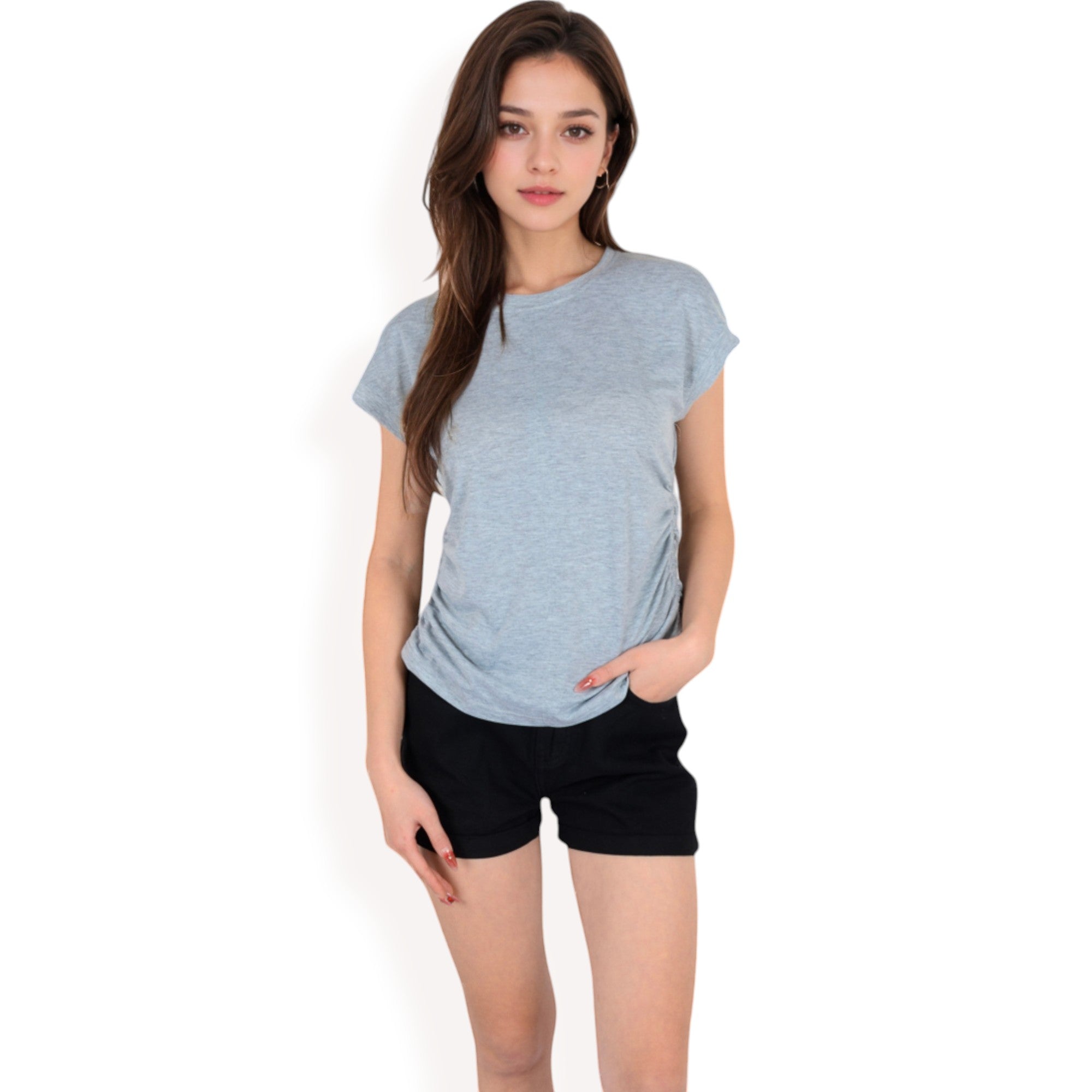 Anna-Kaci Women's Short Sleeve Crew Neck Relaxed Fit Casual Tee