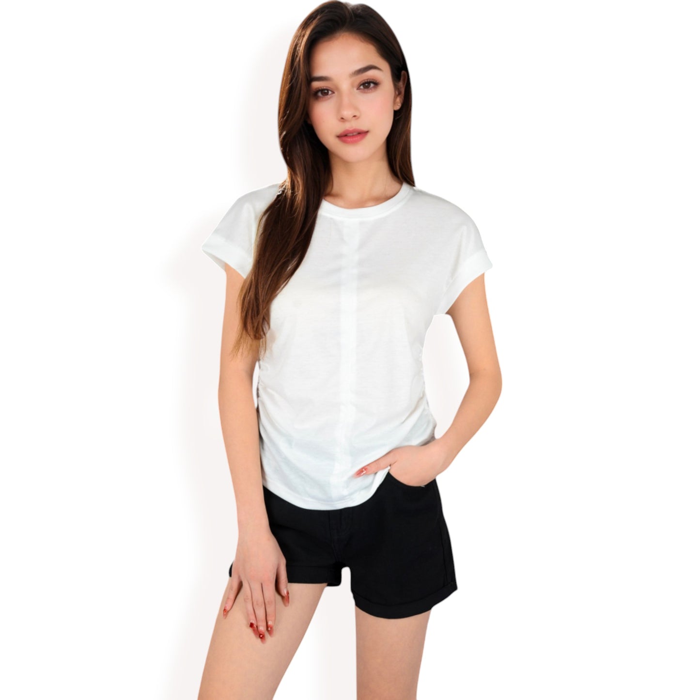 Anna-Kaci Women's Short Sleeve Crew Neck Relaxed Fit Casual Tee