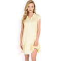 Anna-Kaci Women's Zip-Up Collared Dress with Ruffle Hem