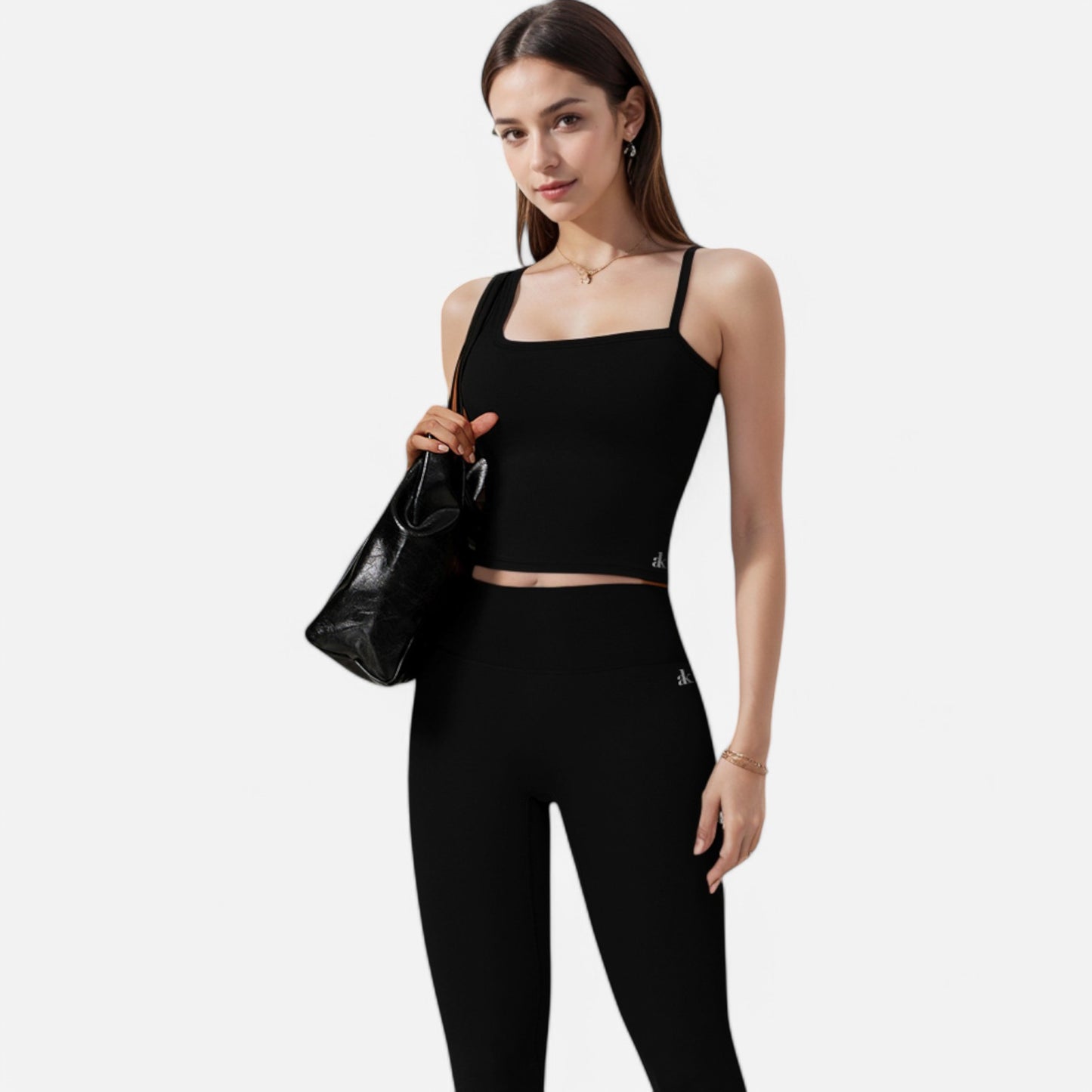 Anna-Kaci Active Women's Fitted Square Neck Tank Top with Spaghetti Straps