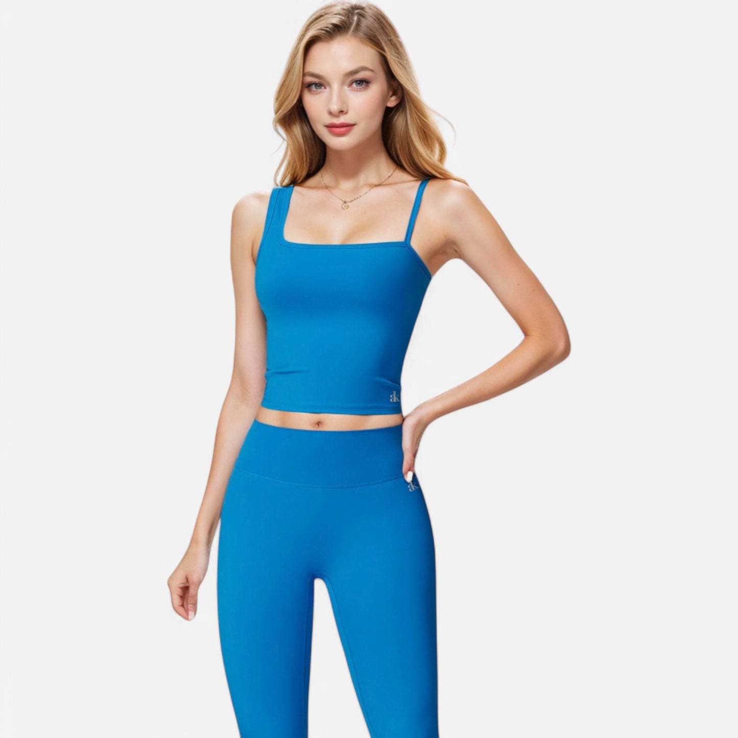 Anna-Kaci Active Women's Fitted Square Neck Tank Top with Spaghetti Straps