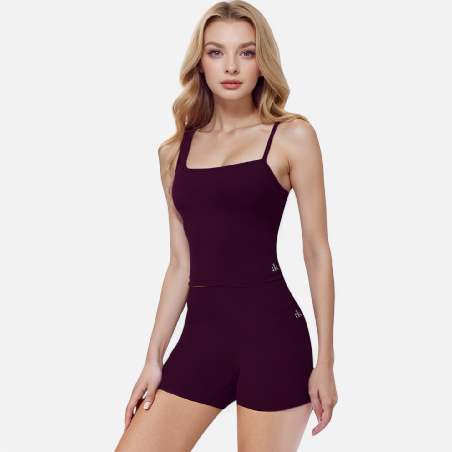 Anna-Kaci Active Women's Fitted Square Neck Tank Top with Spaghetti Straps