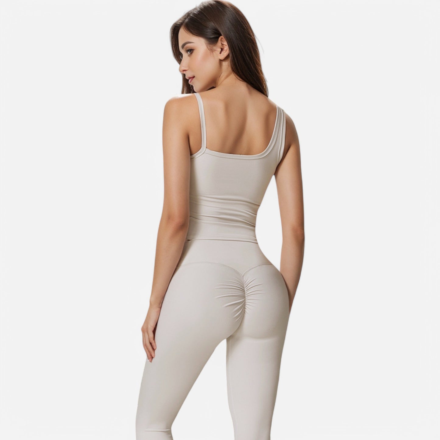 Anna-Kaci Active Women's Fitted Square Neck Tank Top with Spaghetti Straps