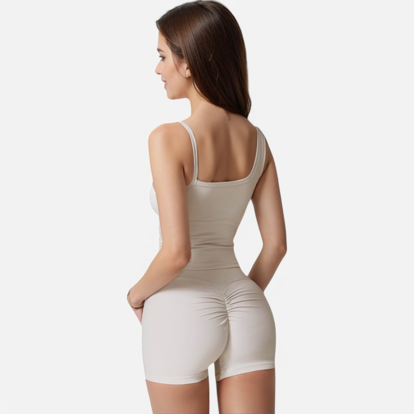 Anna-Kaci Active Women's Fitted Square Neck Tank Top with Spaghetti Straps