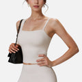 Anna-Kaci Active Women's Fitted Square Neck Tank Top with Spaghetti Straps