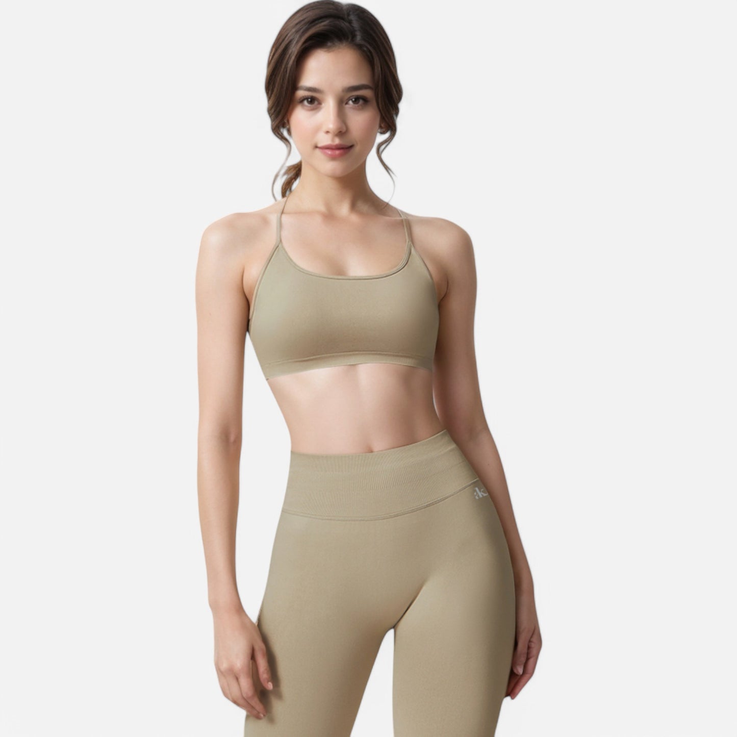 Anna-Kaci Active Women's Seamless Sports Bra with Scoop Neck and Thin Fixed Straps