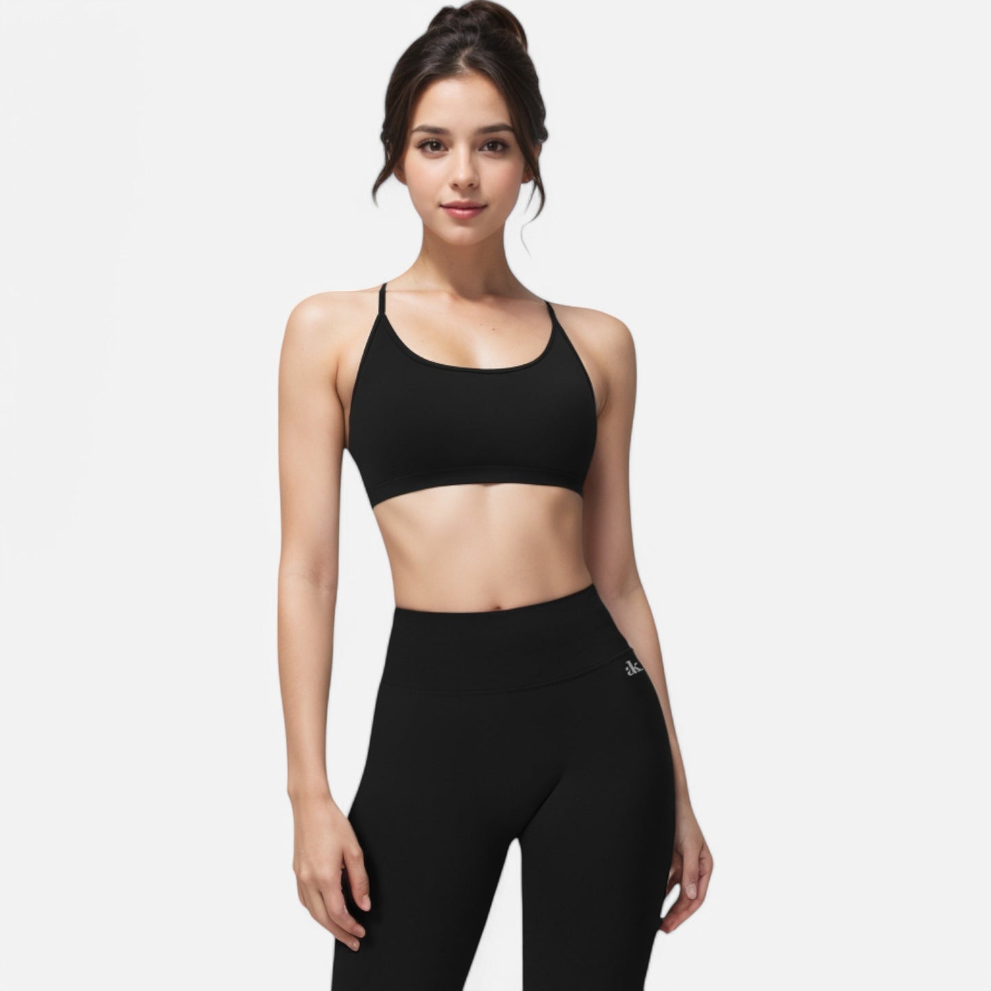 Anna-Kaci Active Women's Seamless Sports Bra with Scoop Neck and Thin Fixed Straps