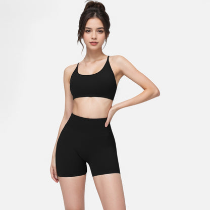 Anna-Kaci Active Women's Seamless Sports Bra with Scoop Neck and Thin Fixed Straps