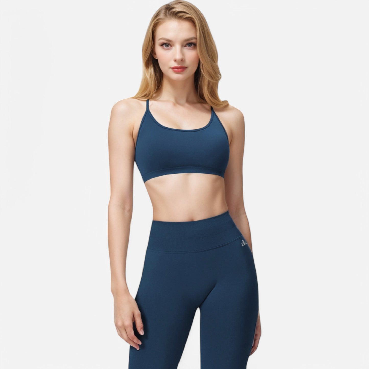 Anna-Kaci Active Women's Seamless Sports Bra with Scoop Neck and Thin Fixed Straps