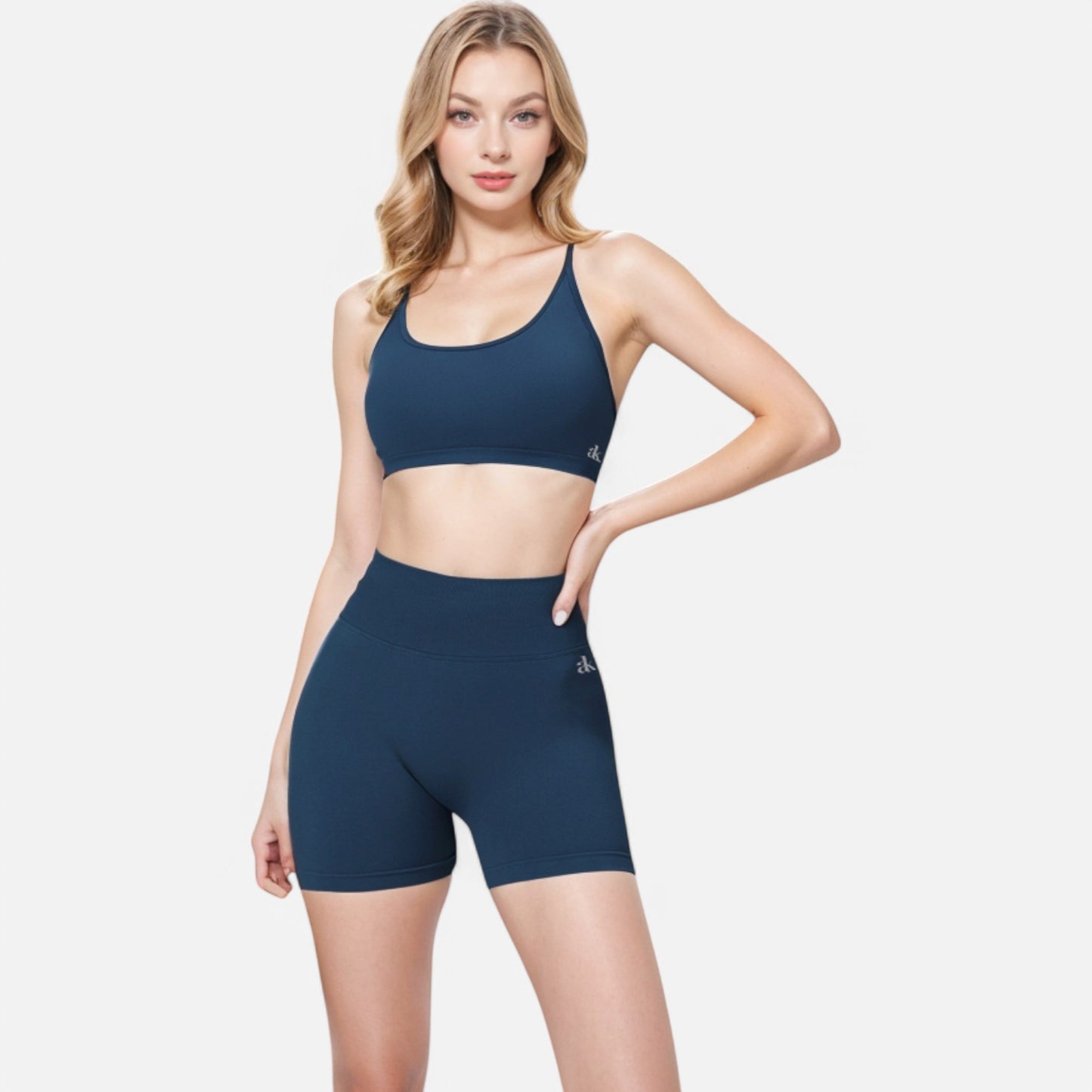 Anna-Kaci Active Women's Seamless Sports Bra with Scoop Neck and Thin Fixed Straps