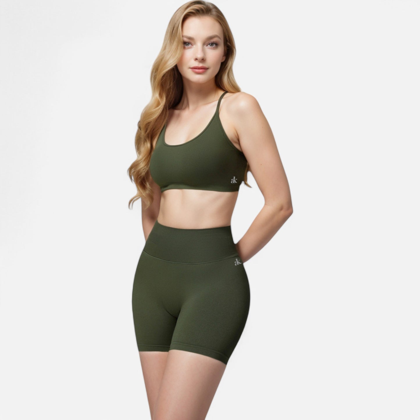Anna-Kaci Active Women's Seamless Sports Bra with Scoop Neck and Thin Fixed Straps