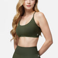 Anna-Kaci Active Women's Seamless Sports Bra with Scoop Neck and Thin Fixed Straps