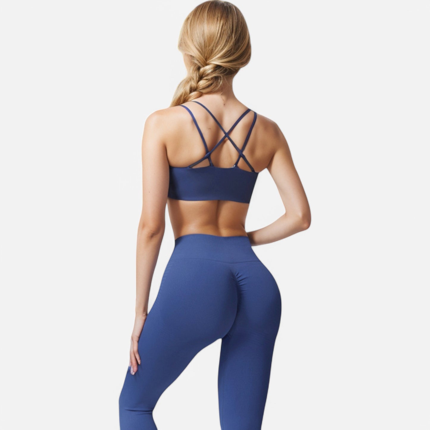 Anna-Kaci Active Women's Double Strap Sports Bra with V-Neckline and Soft Support