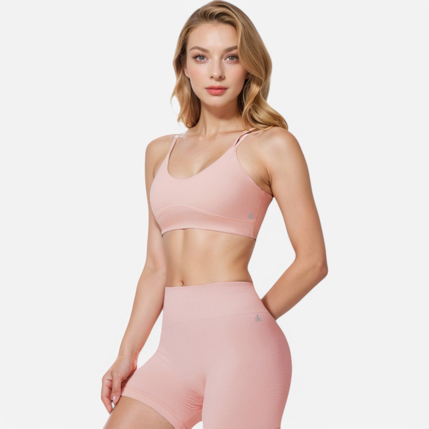 Anna-Kaci Active Women's Double Strap Sports Bra with V-Neckline and Soft Support