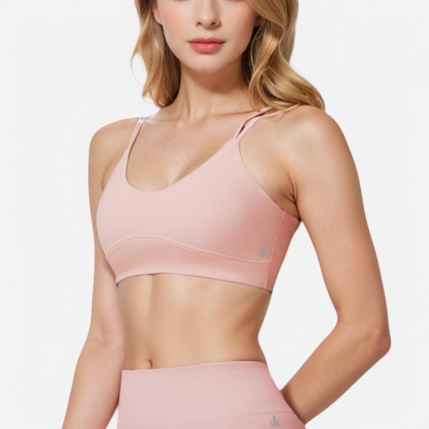 Anna-Kaci Active Women's Double Strap Sports Bra with V-Neckline and Soft Support